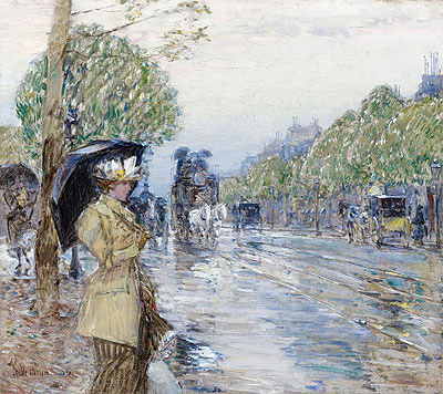 Rainy Day on the Avenue, 1893 | Hassam | Giclée Leinwand Kunstdruck