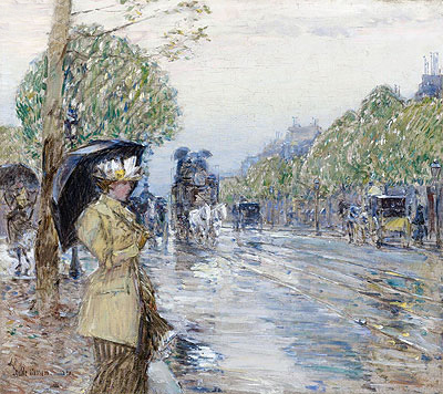 Rainy Day on the Avenue, 1893 | Hassam