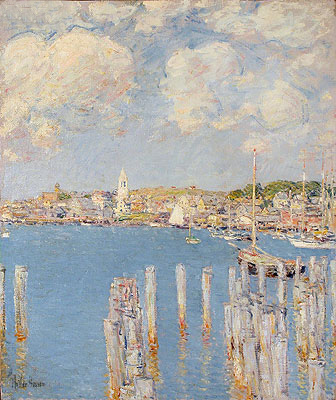 Gloucester Inner Harbor, c.1899 | Hassam | Giclée Leinwand Kunstdruck
