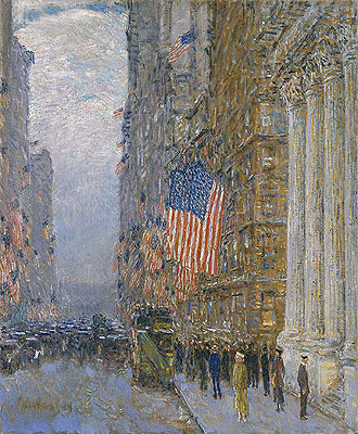Flags on the Waldorf, 1916 | Hassam | Giclée Canvas Print