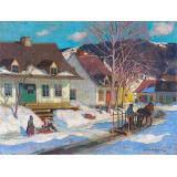 A Québec Village Street, Winter, 1920 - Clarence Gagnon