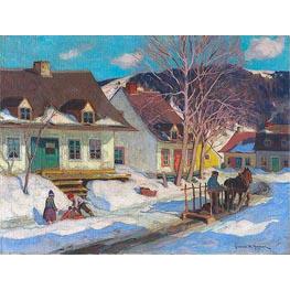 A Québec Village Street, Winter - Clarence Gagnon