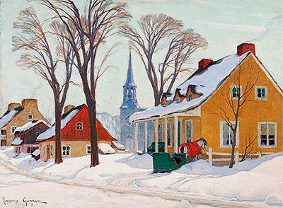 Winter Morning in Baie-Saint-Paul, c.1926/34 | Clarence Gagnon | Giclée Canvas Print