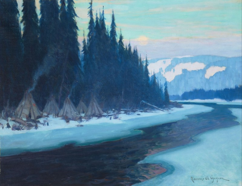 Winter Camp Along a River, Quebec, n.d. | Clarence Gagnon | Giclée Canvas Print