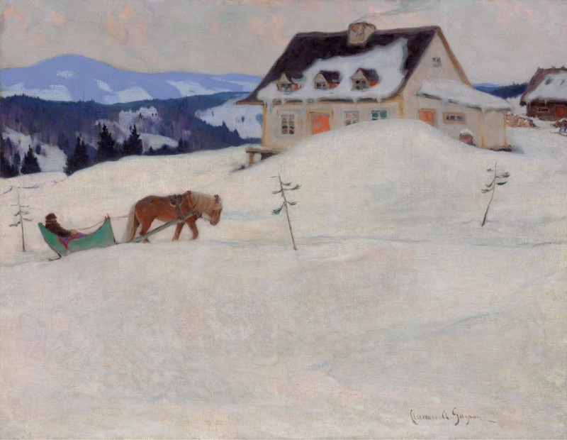Ein laurentisches Anwesen, 1923 | Clarence Gagnon | Giclée Leinwand-Kunstdruck