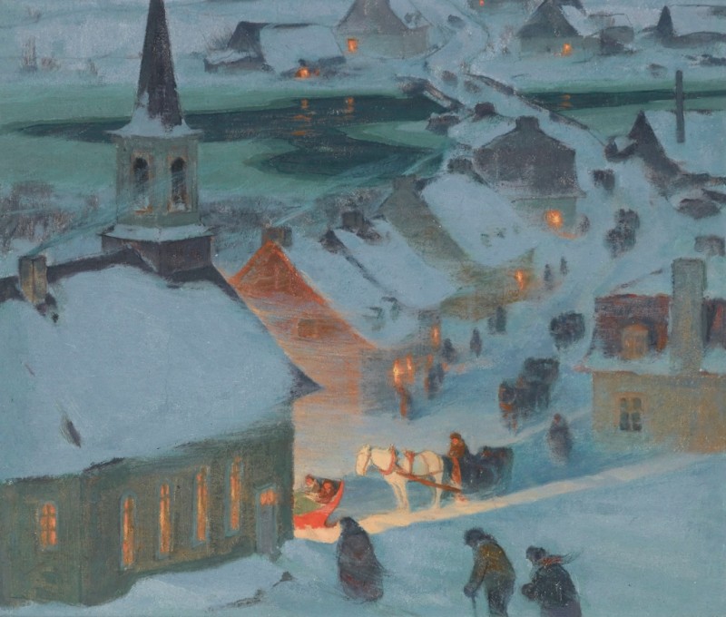 Christmas Mass, c.1928/33 | Clarence Gagnon | Giclée Canvas Print