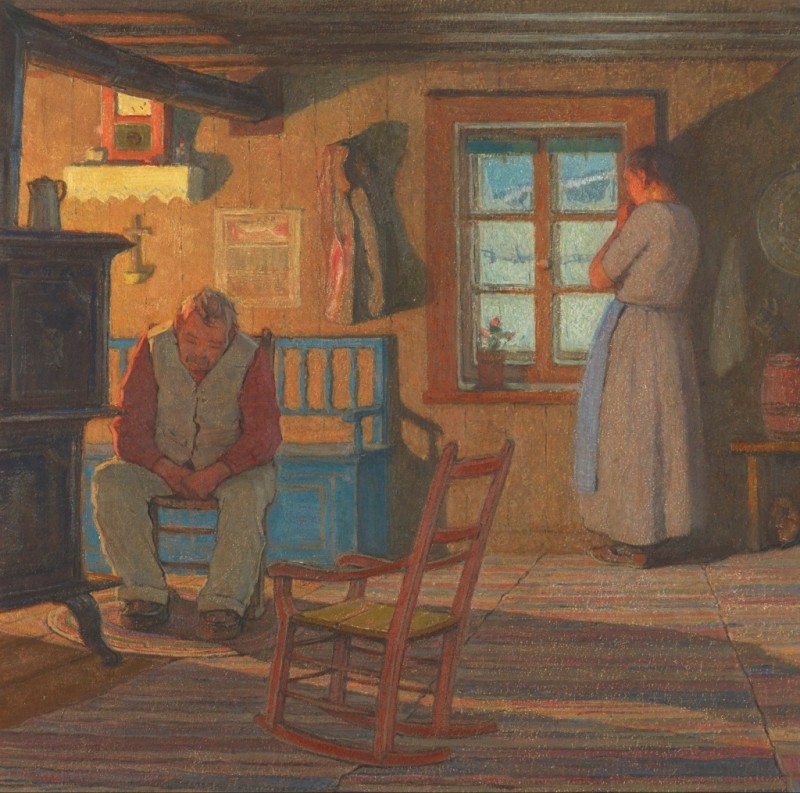 Ein einsames Haus, c.1928/33 | Clarence Gagnon | Giclée Leinwand-Kunstdruck