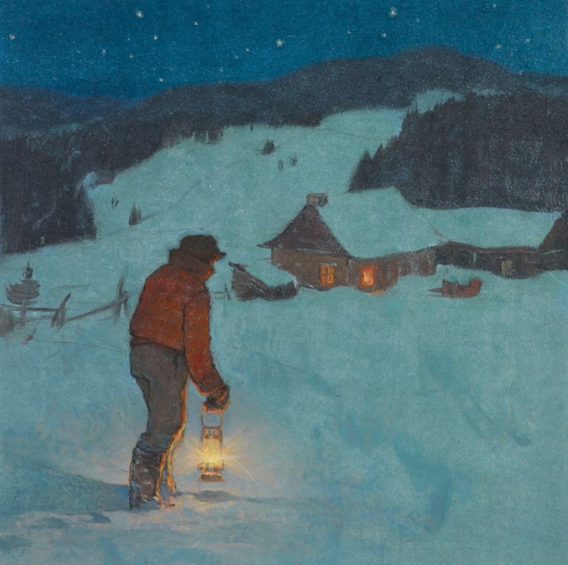 Eutrope Gagnon Besucht, c.1928/33 | Clarence Gagnon | Giclée Leinwand-Kunstdruck