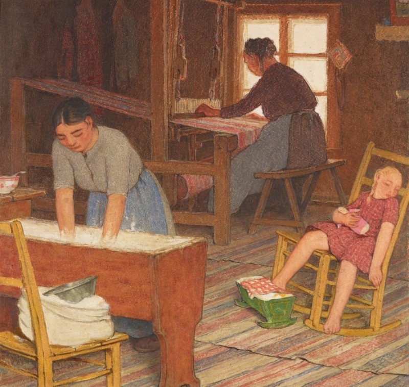 Baking and Weaving, c.1928/33 | Clarence Gagnon | Giclée Canvas Print