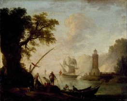 A Mediterranean Coastal View, c.1734/89 by Claude-Joseph Vernet | Canvas Print