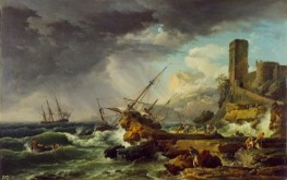 A Storm with a Shipwreck, c.1753/54 by Claude-Joseph Vernet | Canvas Print