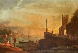 Seaport at Sunrise, 1767 by Claude-Joseph Vernet | Canvas Print