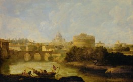 Castel Sant' Angelo and St. Peter's Church, Rome, 1753 by Claude-Joseph Vernet | Canvas Print