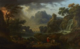 A Mountain Landscape with an Approaching Storm, 1775 by Claude-Joseph Vernet | Canvas Print