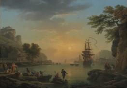 A Landscape at Sunset, 1773 by Claude-Joseph Vernet | Canvas Print