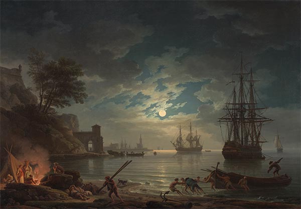 Mondlicht, 1772 | Claude-Joseph Vernet | Giclée Leinwand Kunstdruck