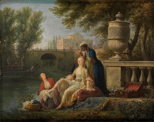 Claude-Joseph Vernet | Die Toilette der Griechin, 1755 | Giclée Leinwand Kunstdruck