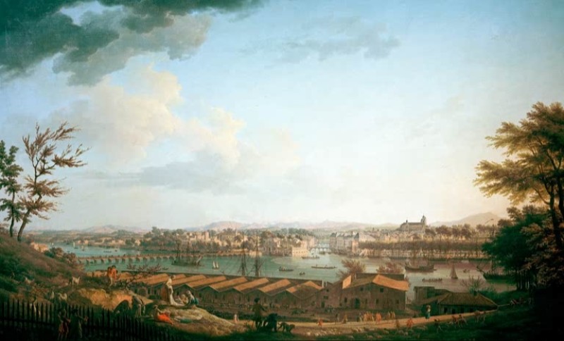 Ansicht des Hafens und der Stadt Bayonne, c.1759/61 | Claude-Joseph Vernet | Giclée Leinwand-Kunstdruck