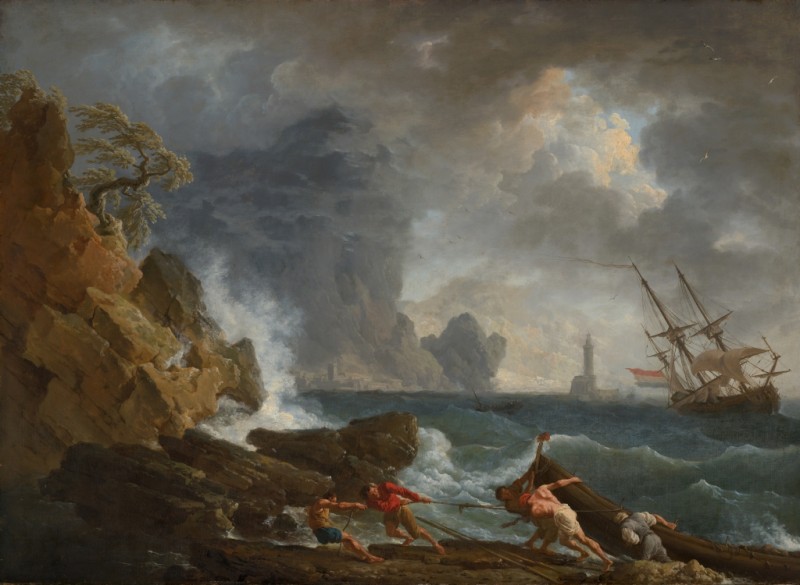 An Italian Harbor in Stormy Weather, c.1740/50 | Claude-Joseph Vernet | Giclée Canvas Print