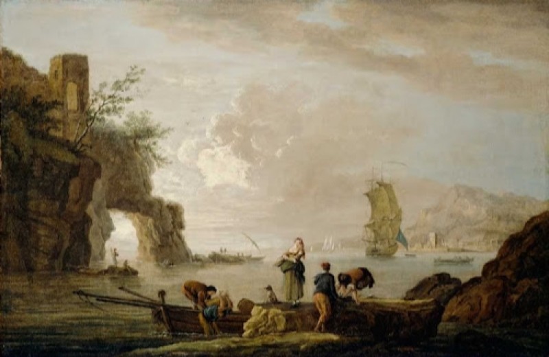 Küstenansicht, a.1759 | Claude-Joseph Vernet | Giclée Leinwand-Kunstdruck