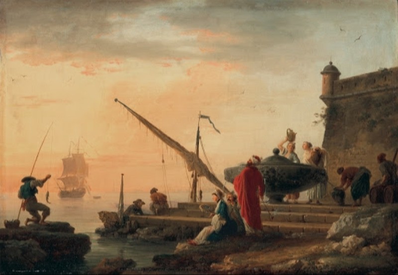 Oriental Seaport at Sunrise, 1755 | Claude-Joseph Vernet | Giclée Canvas Print