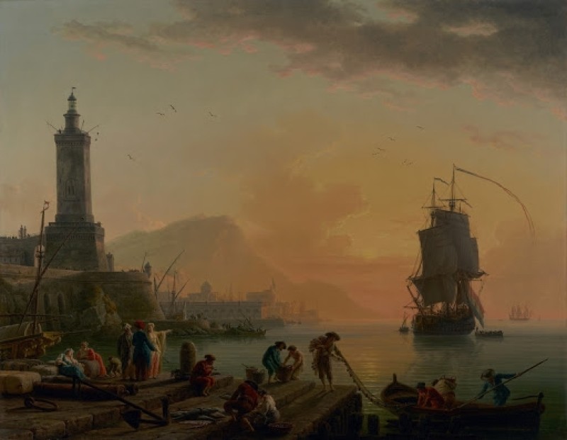 A Calm at a Mediterranean Port, 1770 | Claude-Joseph Vernet | Giclée Canvas Print