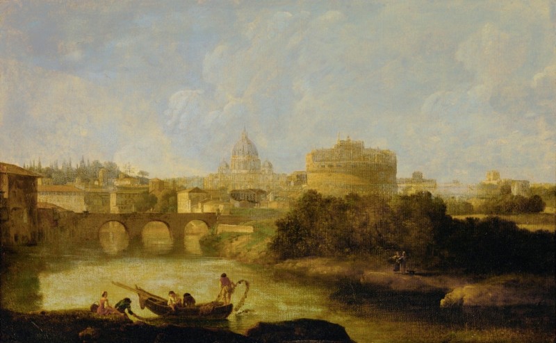 Castel Sant' Angelo and St. Peter's Church, Rome, 1753 | Claude-Joseph Vernet | Giclée Canvas Print