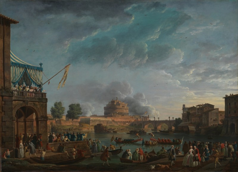 A Sporting Contest on the Tiber, 1750 | Claude-Joseph Vernet | Giclée Canvas Print