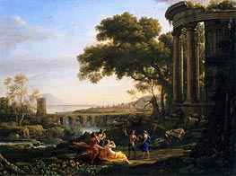 Landscape with Nymph and Satyr Dancing, 1641 by Claude Lorrain | Canvas Print