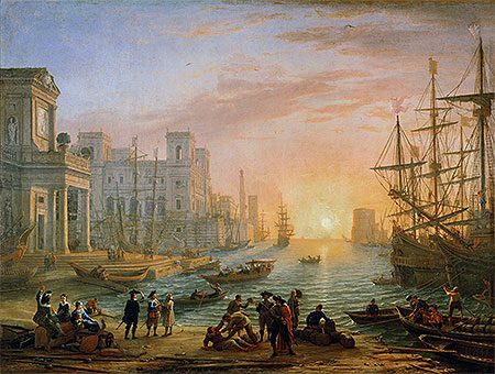 Sea Port at Sunset, 1639 | Claude Lorrain | Giclée Canvas Print
