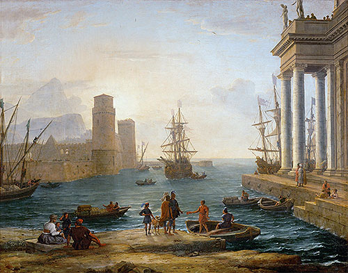 Claude Lorrain | Seaport, Effects of Fog (Embarkation of Ulysses), 1646 | Giclée Canvas Print