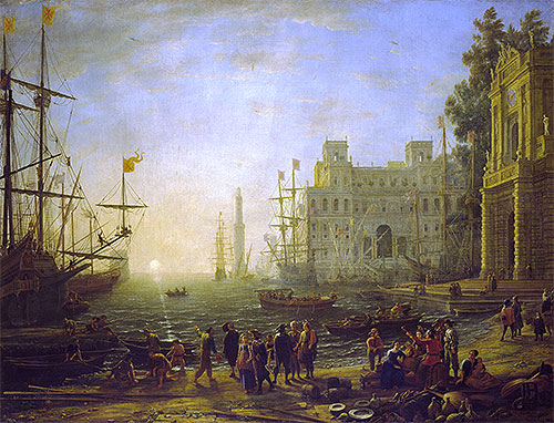 Claude Lorrain | Port with Villa Medici, 1637 | Giclée Canvas Print