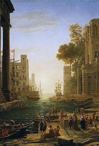 Landscape with the Embarkment of Saint Paula Romana in Ostia, c.1639/40 | Claude Lorrain | Giclée Canvas Print