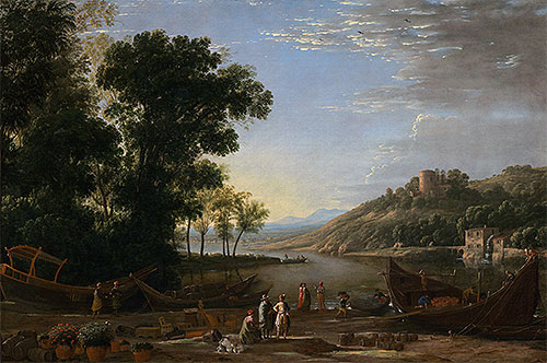 Landscape with Merchants, c.1630 | Claude Lorrain | Giclée Leinwand Kunstdruck