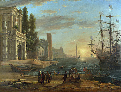 A Seaport, 1644 | Claude Lorrain | Giclée Leinwand Kunstdruck