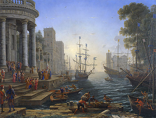 Seaport with the Embarkation of Saint Ursula, 1641 | Claude Lorrain | Giclée Leinwand Kunstdruck