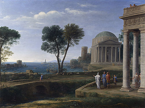 Landscape with Aeneas at Delos, 1672 | Claude Lorrain | Giclée Leinwand Kunstdruck
