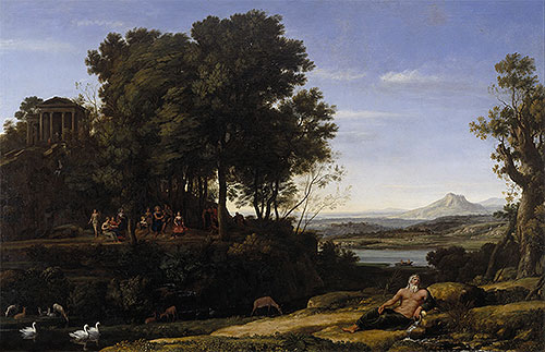 Landscape with Apollo and the Muses, 1652 | Claude Lorrain | Giclée Leinwand Kunstdruck