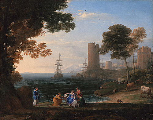 Coast View with the Abduction of Europa, 1645 | Claude Lorrain | Giclée Leinwand Kunstdruck