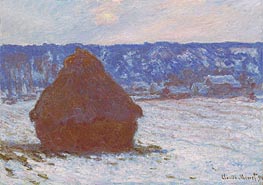 Monet | Stack of Wheat (Snow Effect, Overcast Day) | Giclée Canvas Print