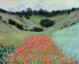 Mohnfeld in Mulde in der Nähe von Giverny | Claude Monet | Gemälde Reproduktion