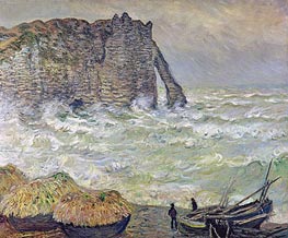Etretat, Rough Sea | Claude Monet | Painting Reproduction