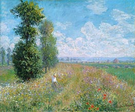Meadow with Poplars (Poplars near Argenteuil) | Claude Monet | Painting Reproduction