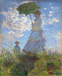 Woman with a Parasol - Madame Monet and Her Son | Claude Monet | Painting Reproduction