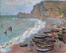 Etretat, Beach and the Porte d'Amont | Claude Monet | Painting Reproduction