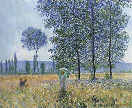 Monet | Under the Poplars, Sunlight Effect | Giclée Canvas Print