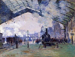Arrival of the Normandy Train, Gare Saint-Lazare, 1877 by Claude Monet | Canvas Print