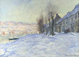 Lavacourt under Snow | Claude Monet | Painting Reproduction