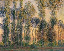 Poplars at Giverny, Sunrise, 1888 by Claude Monet | Canvas Print