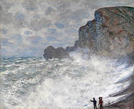Rough Weather at Etretat, 1883 by Claude Monet | Canvas Print